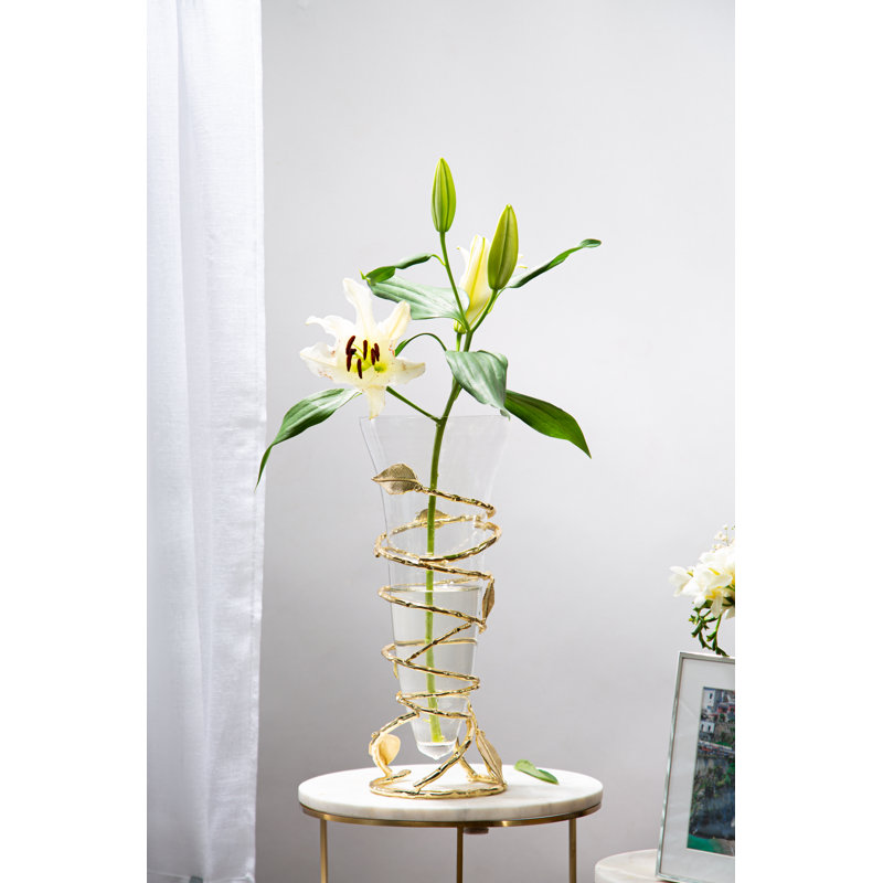 Aquilla Glass Table Vase, Gold