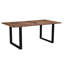 78" Dark Brown And Black Solid Wood Sled Base Dining Table