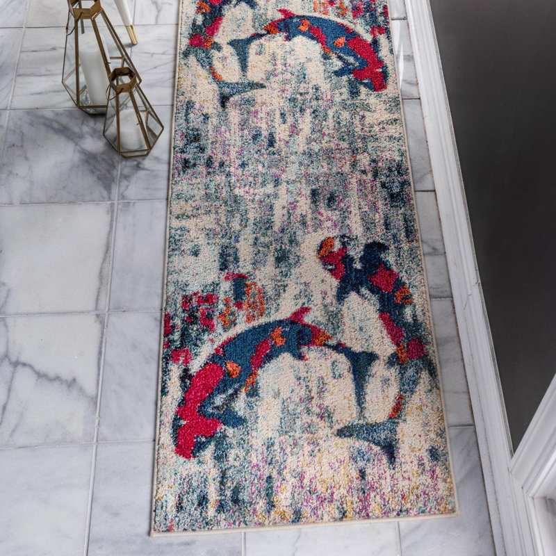 Darrell Washable Abstract Indoor Rug, Runner 2'2" x 6'9"