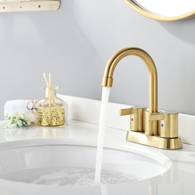 2-handle Bathroom Faucet with Drain Assembly