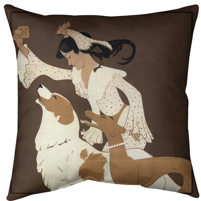 Housse pour oreiller pour affiche pour chien, Brun, Polyester filé