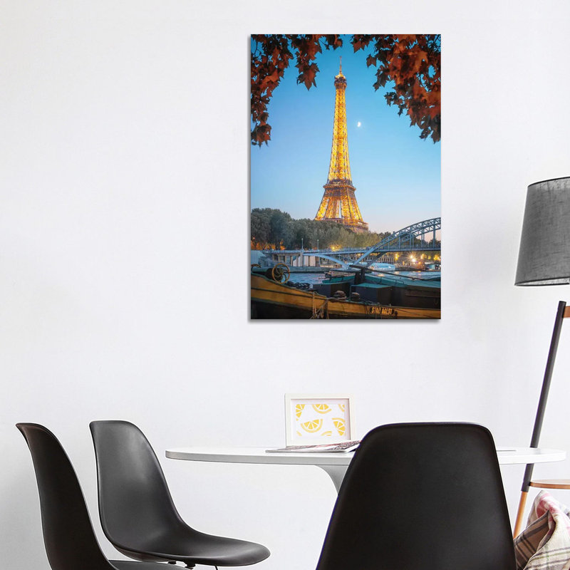 Eiffel Tower Red Nature In Paris by Philippe Manguin - Gallery-Wrapped Canvas Giclée on Canvas, Wrapped Canvas