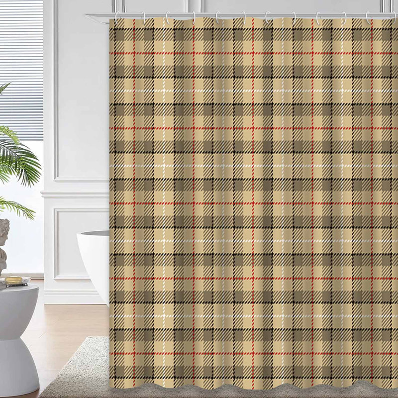 Rideau de douche Tartan, L 72 po x l 84 po