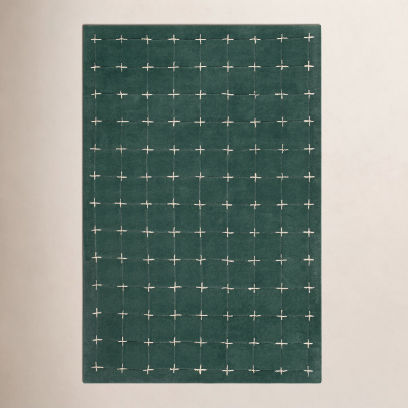 Mallory Green Hand Tufted Area Rug, Rectangle 9' x 12'