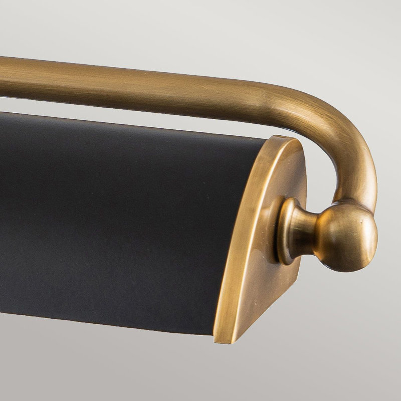 Hardwired Wall Mounted Picture Light, Matte Black/Aged Brass
