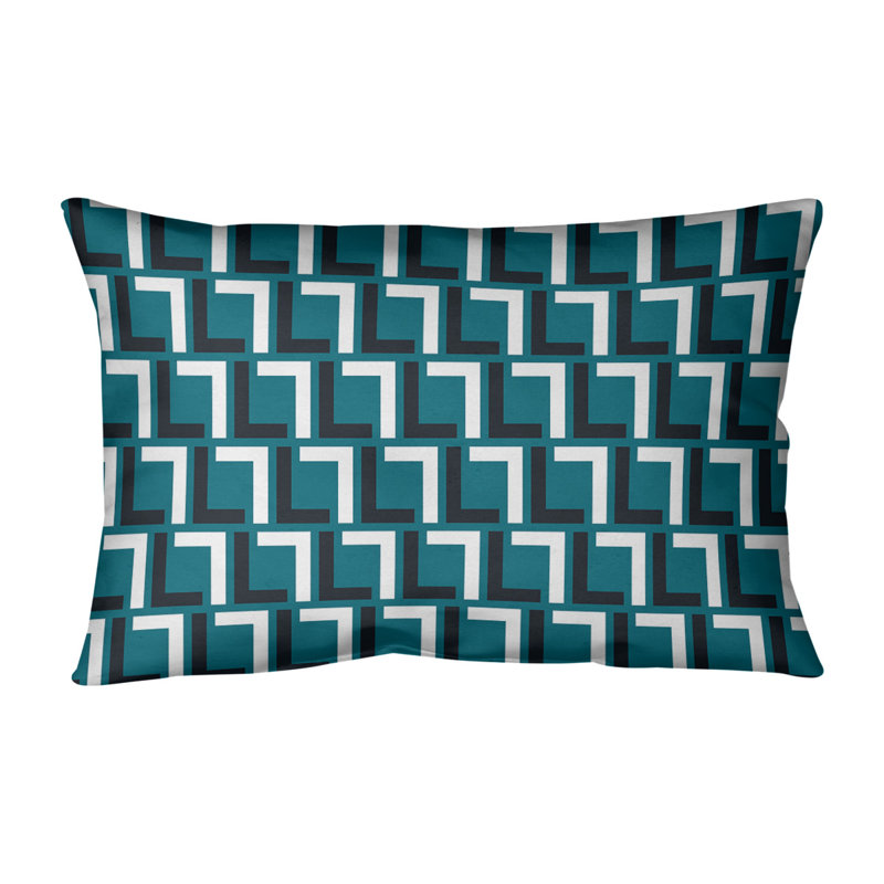 Housse de coussin rectangulaire Jacksonville Football Luxury, Polyester sergé, Bleu sarcelle / noir / blanc