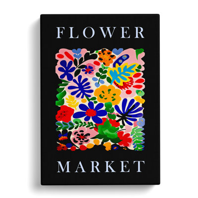 Black Collection Flower Market Exhibition No.1 - Wrapped Canvas