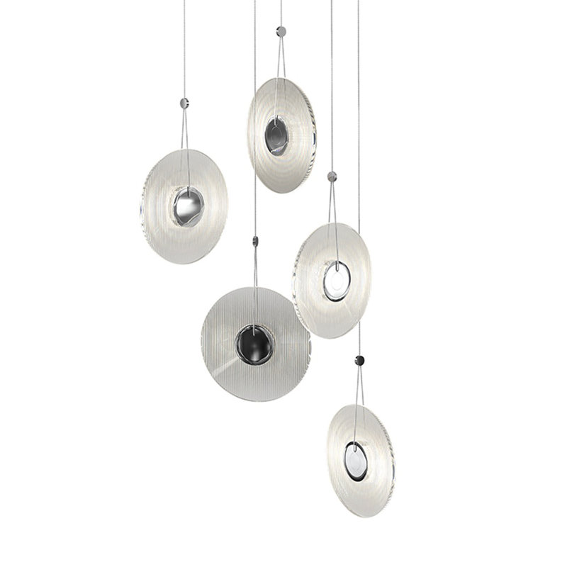 Meclisse 5 - Light LED Cluster Pendant, Clear, Chrome