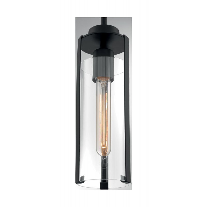 Luminaire suspendu cylindrique à intensité variable 1 lumière Keziah , Noir mat