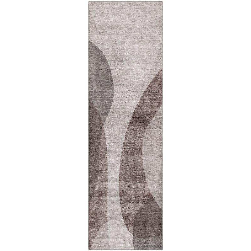 Premium Machine Washable Arnette Mocha Rug, Runner 2'3" x 7'6"