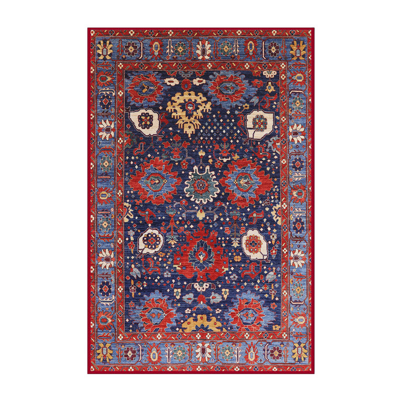 Tapis oriental rouge / bleu foncé Richy, Tapis de couloir 2 pi x 5 pi