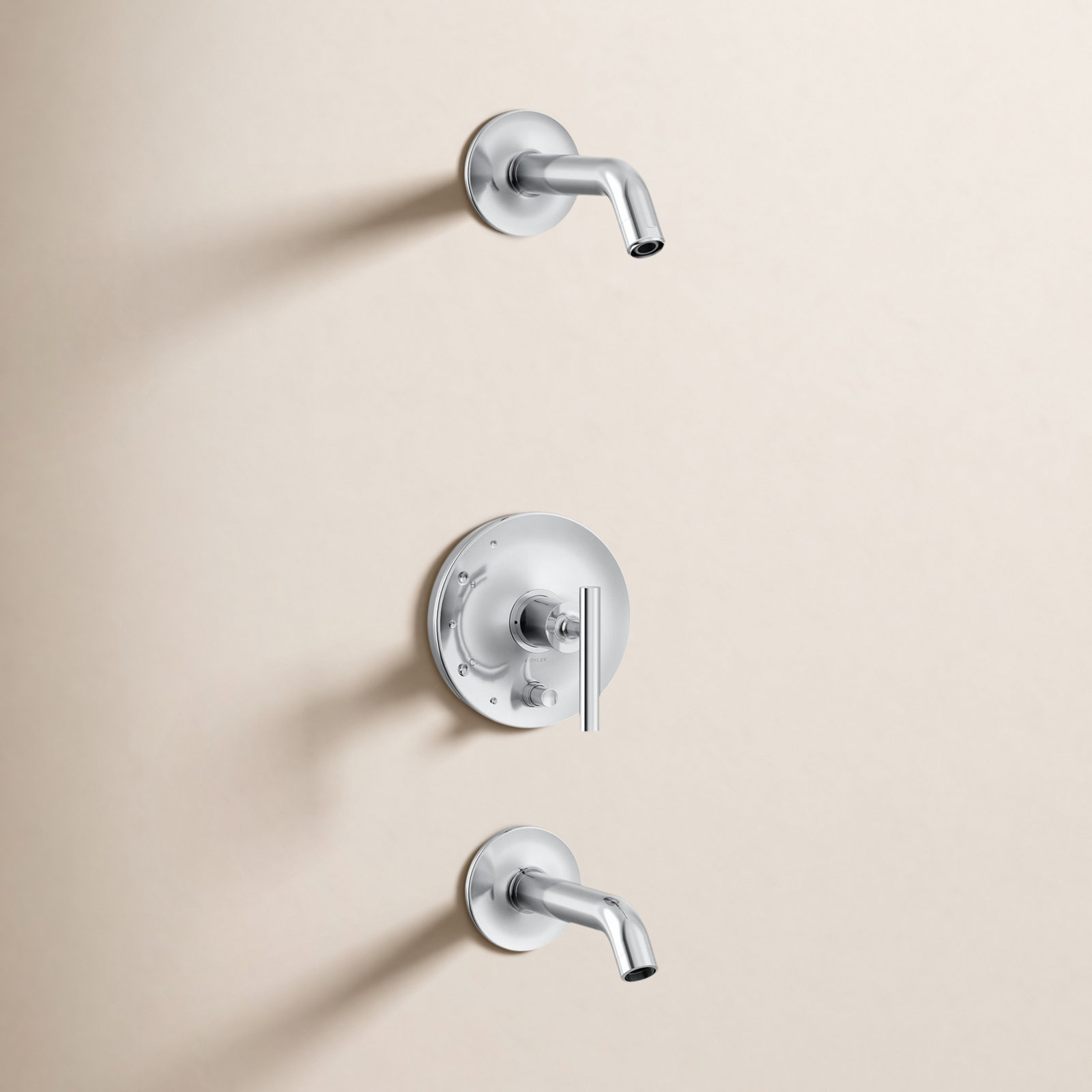 Purist Rite-Temp Bath and Shower Trim Set, Polished Chrome, Lever Handle