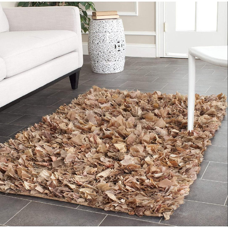 Tapis brun fait à la main Godsey, Rectangle 2 pi 3 po x 3 pi 9 po