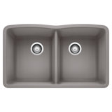 Diamond SILGRANIT 32" L x 19.36" W Double Basin Undermount Kitchen Sink