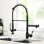 Robinet de cuisine rétractable de couleur noire et nickel - poignée simple, robinet d'eau froide, accessoire d'évier commercial en nickel, construction, eau, design