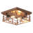 2- Light Rustic Black Square Flush Mount Ceiling Light Fixture-1568207899