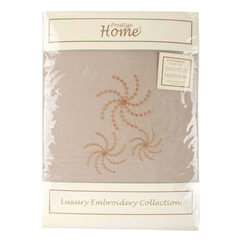 Hotwells Cotton Blend, Polyester Geometric Shapes Duvet Cover Set with Pillowcases, Petal White