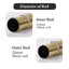  2.5cm Diameter Adjustable Tension Curtain Pole with Brass Fittings (Set of 2)-1767099405-1767099398
