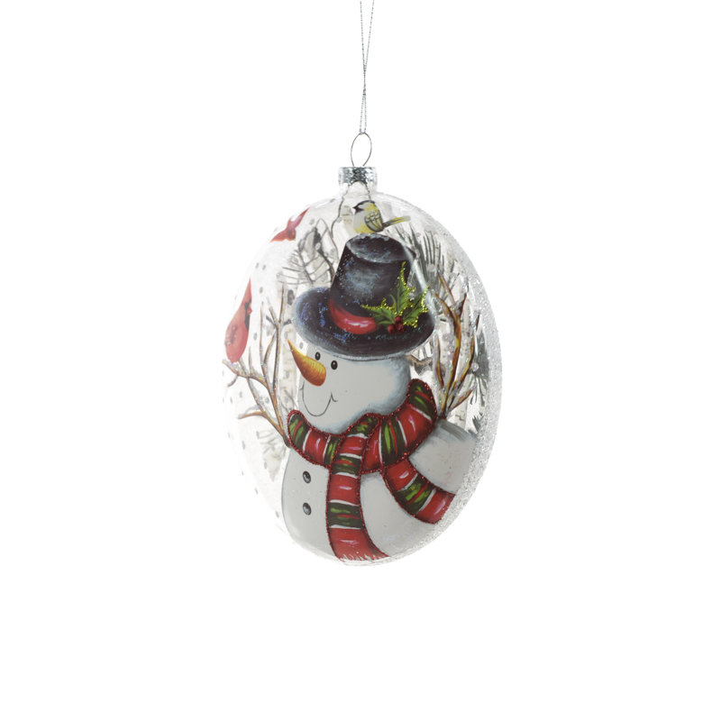 Ornement transparent en forme de boule plate suspendue (paquet de 2)
