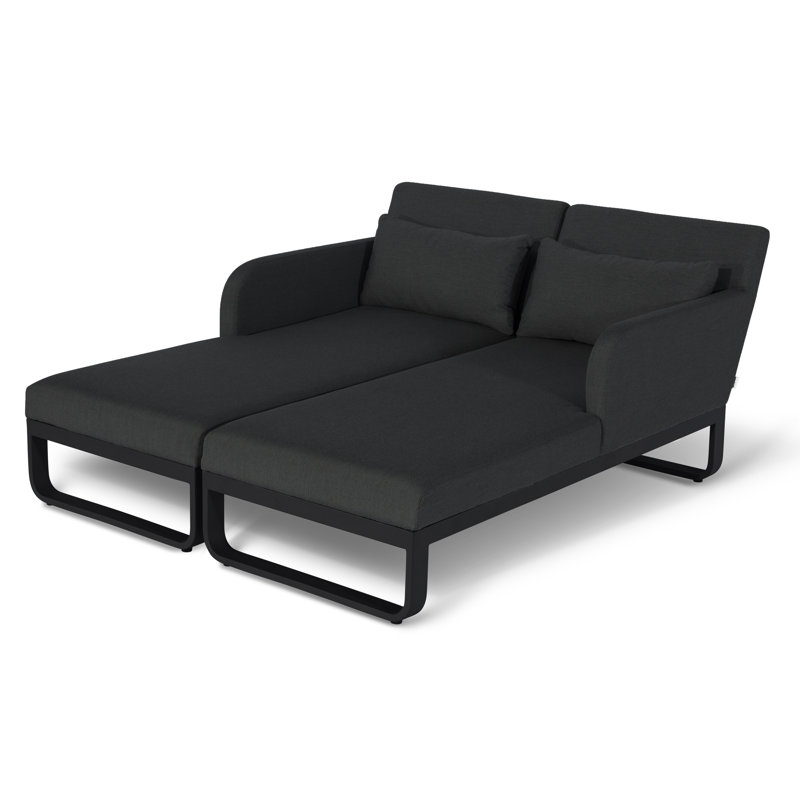 Deance Outdoor Fabric Unity Double Sunlounger, Charcoal, Charcoal