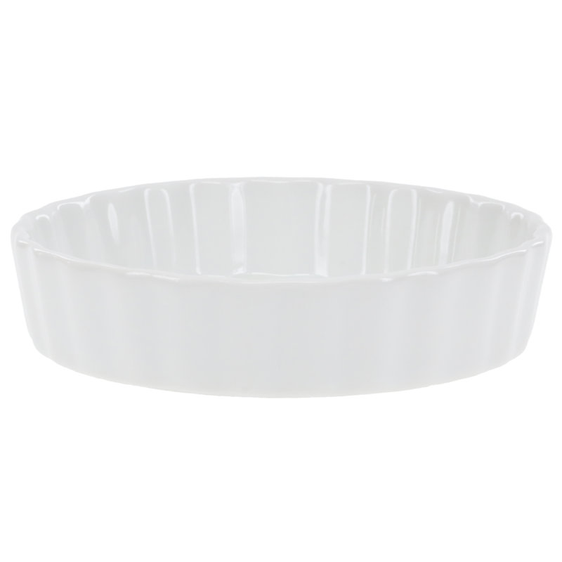 White Porcelain Round Quiche/Brulee Baking Dishes Set of 4