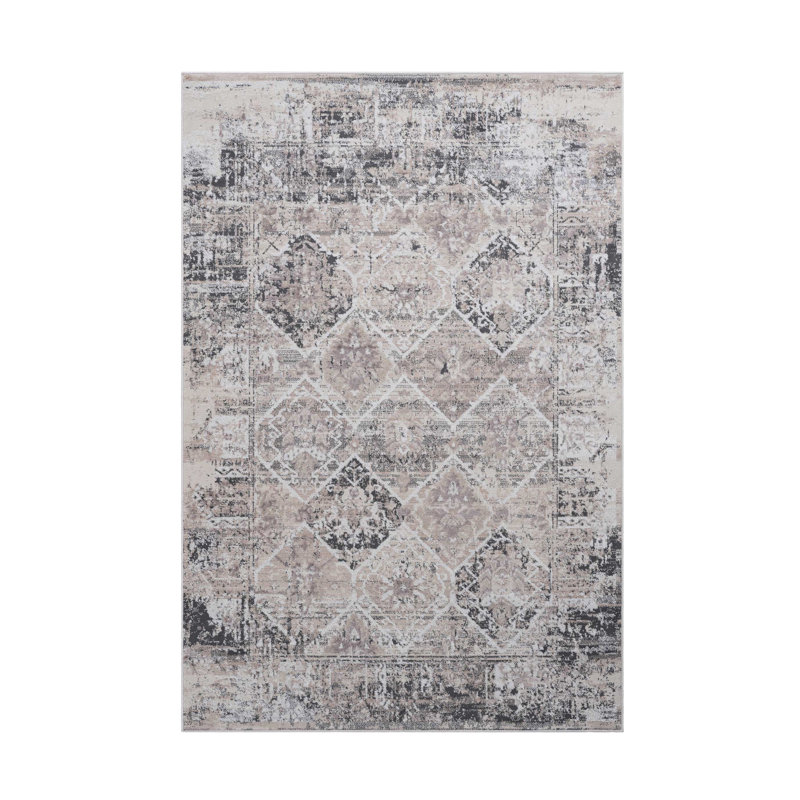 Collection Cream / Traditional Area Rug, Rectangle 5'3" x 7'6"
