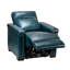 Fauteuil inclinable électrique en cuir véritable avec pieds en bois massif 36,02 po Adela-1282280013