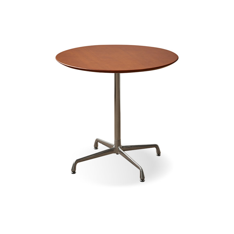 Walnut&Silver Round Solid Wood Dining table, 29.13"H x 31.5"L x 31.5"W