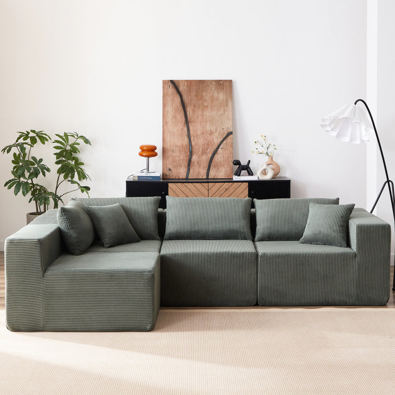 Canapé modulaire en velours côtelé Corduroy pour la maison, le salon, la chambre à coucher et les meubles modulaires de 104 pouces
