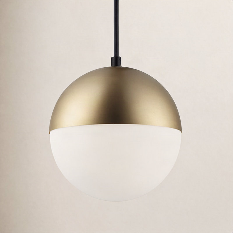 Hastings 1-Light Dimmable Single Pendant, Metallic Gold, 12.25" H x 11.75" W x 11.75" D
