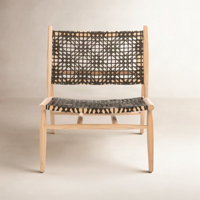 Kazbah Teak Genuine Leather Side Chair