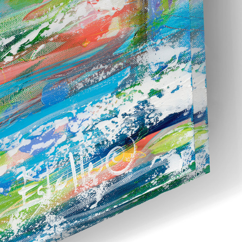 «Dock City» par Estelle Grengs, art mural en verre acrylique, H 12 po x l 16 po x P 0,13 po