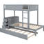 Lit superposé Twintwin avec bureau de rangement et lit gigogne, gris - Optimisez l'organisation de l'espace de votre lit gigogne simple pour maximiser l'utilisation de la chambre à coucher