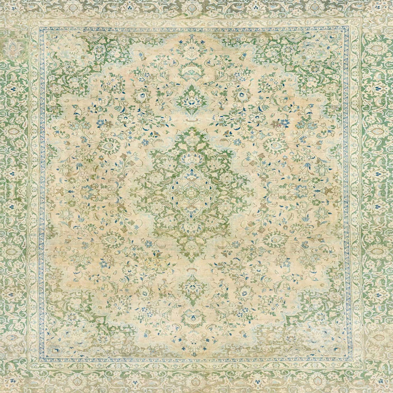 Tapis décoratif multicolore à motif abstrait, Carré 5 pi