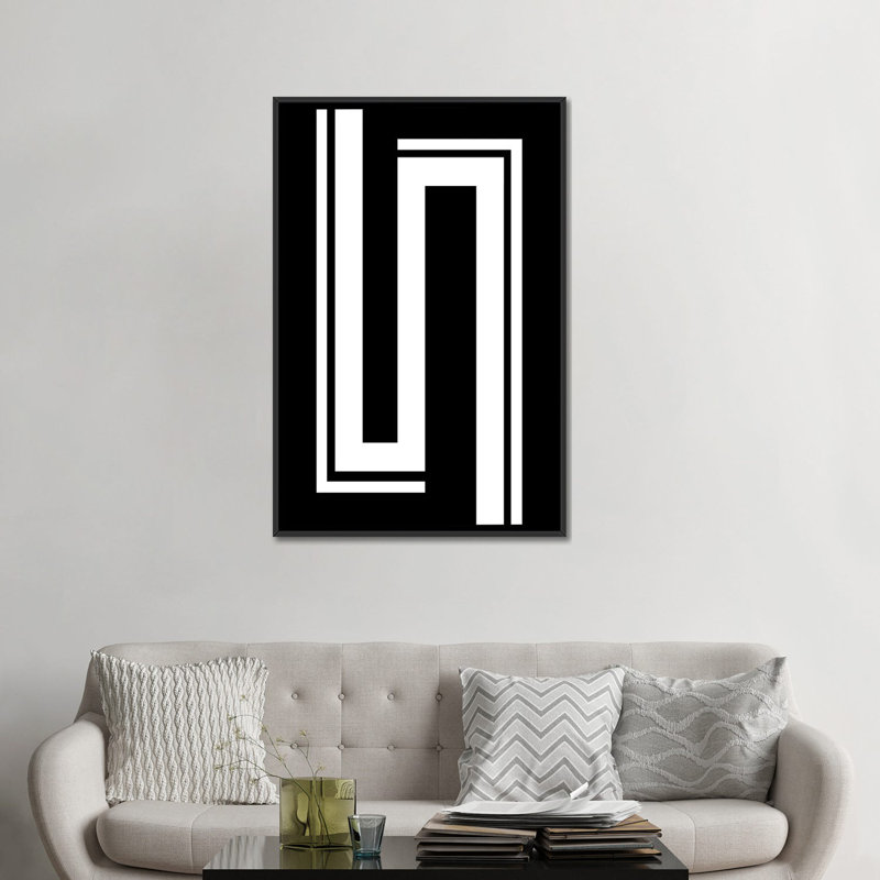 Albree Modern Hairpin Turns - Reproduction d'art graphique sur toile tendue, H 26 po x l 18 po x P 1,5 po, Pas de tapis
