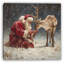 Père Noël et renne dans la neige, art mural sur toile-378230795