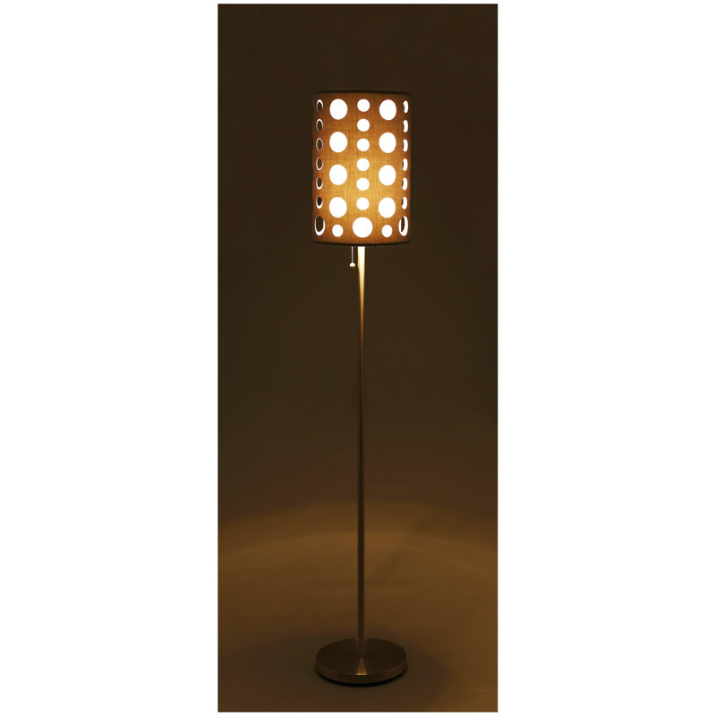 62"H GREY/WHITE RETRO FLOOR LAMP