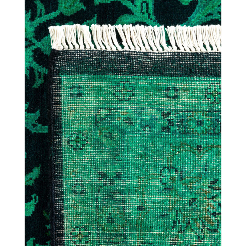 Tapis unique noué à la main Osbaldo - vert