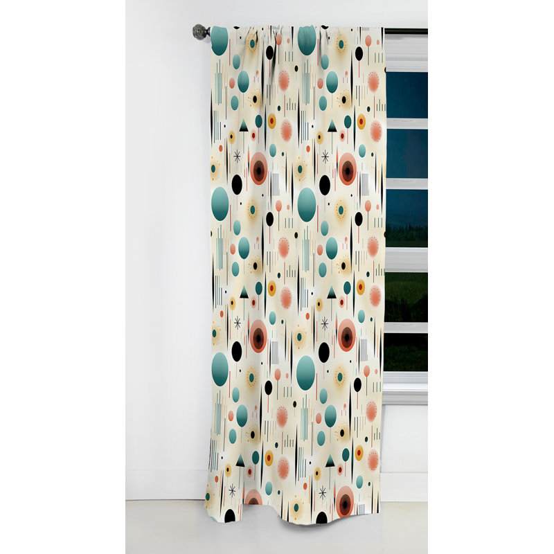 Simplicité en fleurs scandinaves - rideau occultant géométrique abstrait - 1 panneau, L 52 po x L 120 po