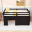 Twin Size Loft Bed With Storage Drawers And Guardrail-1293160146