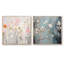 White Botanical Elegance - Ensemble de 2 collages carrés botaniques abstraits-505576949-505576948