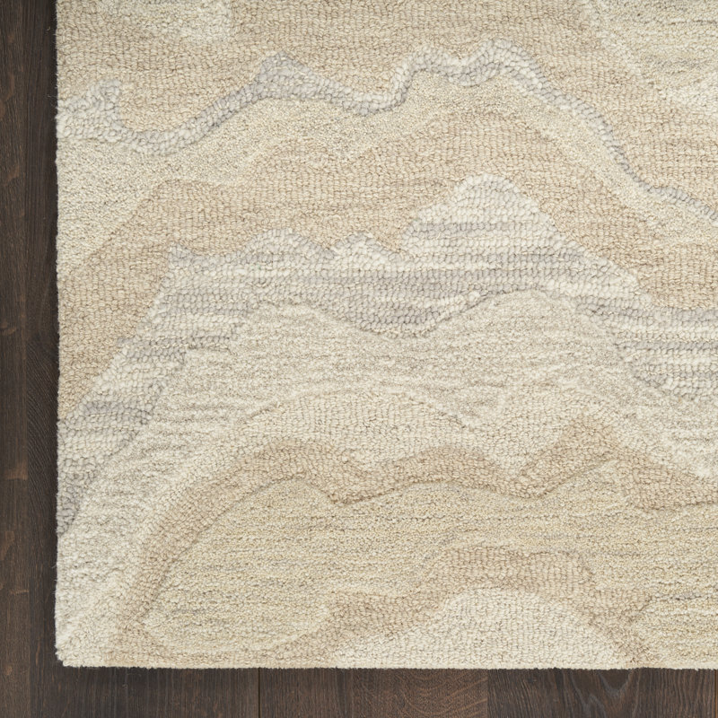 Ilijan Abstract Area Rug in Beige, Rectangle 5'3" x 7'3"