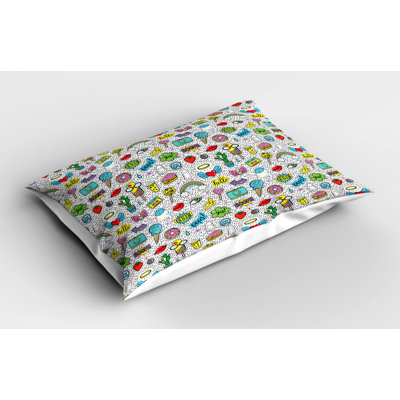 Blue/Red/Yellow Polyester Microfiber Piece Sham