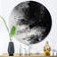 «Black Textured Splash Paint», art mural rond en métal abstrait III-88628978
