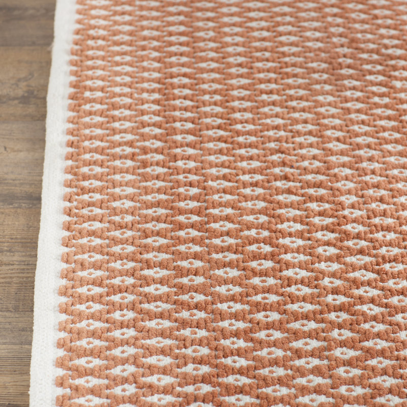 Tapis géométrique en coton tissé à plat Alpizar, Rectangle 5 pi x 8 pi