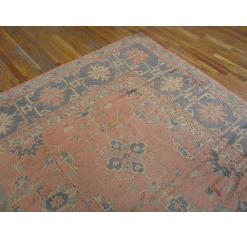 Tapis turc Oushak élégant à motif géométrique