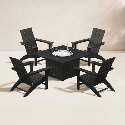 POLYWOOD® Modern Adirondack 4-Person Patio Seating Group