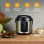Comfee' Rice Cooker, 6-in-1 Stainless Steel Multi Cooker, Slow Cooker, Steamer, Saute, And Warmer, 2 Qt, 8 Cups Cooked, Brown Rice, Quinoa And Oatmeal, 6 One-touch Programs