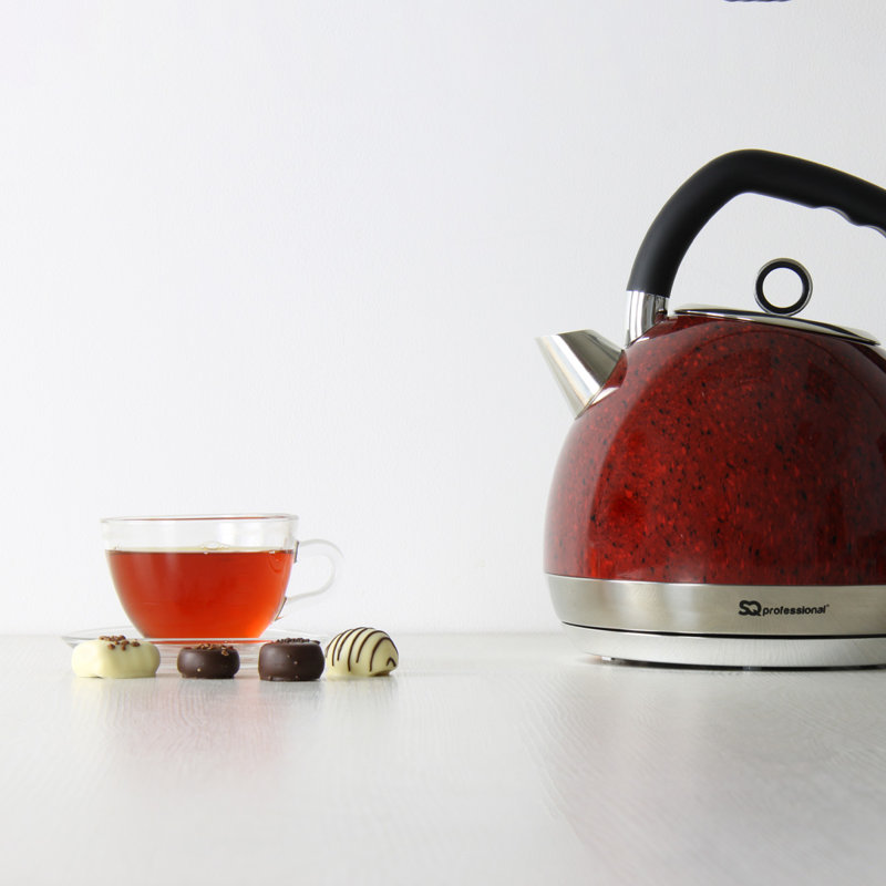 SQ Professional Sfera 1.8L Stainless Steel Electric Tea Kettle, Red