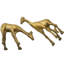 Handmade Americana Brass Giraffe Figurines- S/2